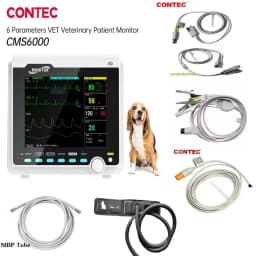 CONTEC CMS6000 Adult Neonate Vet Portable 6 Parameter Patient Monitor vital signs monitor ECG NIBP RESP SPO2 PR TEMP