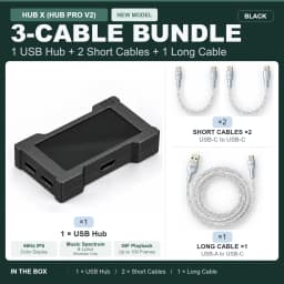 HMLAB ZNEO Gaming USB Hub - 2-to-3 Port, 8K Hz, Independent Power, With Screen, Trendy for Gaming Ambience Desk Setup