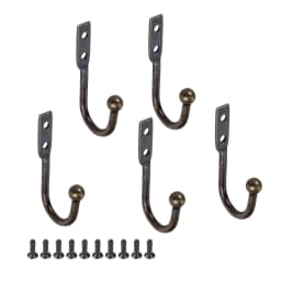5pcs Vintage Black/Antique Bronze Hooks Wall Door Bath Coat Hook 50*23mm Hanger Kitchen Pot Bag Hanger Hooks For Hanging Towel