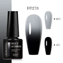 MEET ACROSS 7ml Glitter Sequins Thermal Gel Nail Polish 3 Layers Temperature Color Changing Semi Permanent UV Gel Varnish Nails