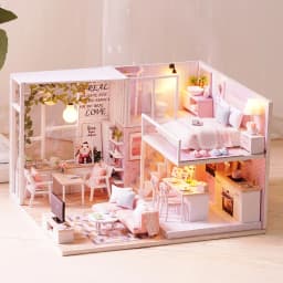 3D Wooden Mini Doll House Assembly Building With Furniture Kit DIY Handmade Duplex Apartment Production Toys Birthday Gifts