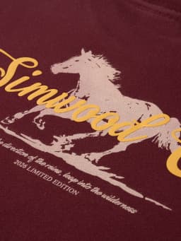 SIMWOOD 2026 Spring New【Short Length Oversize】360gsm Fabric Year of the Horse Chinese Zodiac Graphic Crewneck Sweatshirt Men