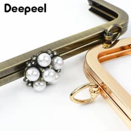 1/2Pcs Deepeel 20cm Metal Purse Frame Bag Handle Handbag Kiss Clasp Woven Bags Sewing Brackets Handles Crafts Accessories