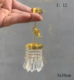 1/6 1/12 Scale Dollhouse Retro European Style Mini LED Lamp Double-head Flower Ceiling Light Lamp Wall Light Decor Toy