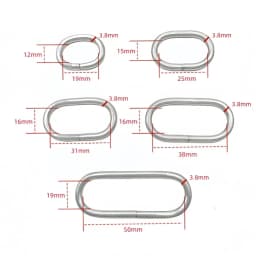 10-40pcs Metal Oval Ring Buckle 19-50mm Bag Strap Adjustment Loop Webbing Belt Buckle Garment DIY Accessories