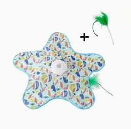 Cat Toys Interactive Hide and Seek Cat Toy with Mouse Squeaky Motion Activated Moving Concealed Feathers Kitten Teaser Toy
