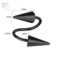 ZS 1 PC 16G Stainless Steel Twisted Nose Ring For Men Women Cone Spike Spiral Helix Cartilage Rings Lip Eyebrow Piercing Jewelry
