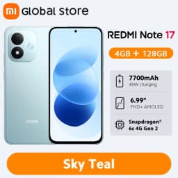 Global Version Xiaomi Redmi Note 17 4G Smartphone 6.99" FHD+ AMOLED Display Snapdragon® 6s 4G Gen 2 CPU 7700mAh 45W 50MP Camera