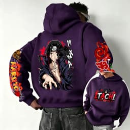 Naruto Uchiha Itachi 2026 Spring and Autumn New Cartoon Anime Harajuku Y2K Street Fashion Couple Hooded Sweatshirt