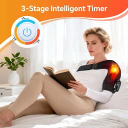 Cordless Red Light Electric Heating Vibration Massage Pad Infrared Shoulder Massager Hot Compress Belt for Relaxation