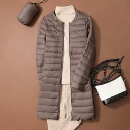 Lightweight Puffer Jaet Women's Mid-Length Autumn Winter New round Ne Long Korean Sle Coat No Collar Inner Trendy