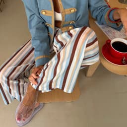 Linad Vintage Loose Stripe Drawstring Trousers Street Chic Long Pants For Woman 2026 Casual Print Wide Leg Pants With Pockets