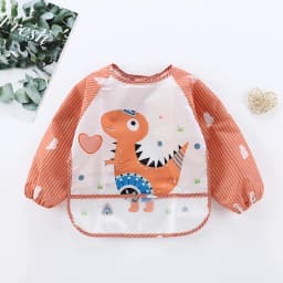 Waterproof EVA Full Sleeve Baby Bibs Children Apron Long Sleeve Feeding Smock Kids Eating Breastplate Infant Scarf Clothing