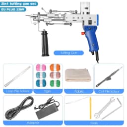 Tufting Gun 2in1 Set with Fabric Carpet Trimmer 5-40 Stitch/sec Adjustable Speed Electric Carpet Gun,7-21mm Focking Machine