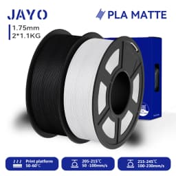 JAYO 2 Rolls 3D PLA Matte Printer Filament 1.75mm Neatly Wound PLA Filament with Matte Finish Print with 99% FDM 3D Printer