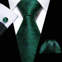 Barry.Wang Green Mint Teal Men Tie Hanky Cufflinks Set Jacquard Olive Sage Lawn Cyan Necktie for Male Wedding Business Gift