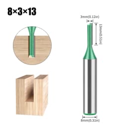 3mm-20mm Diameter 8mm Shank Straight Bit Tungsten Carbide Single Double Flute Router Bit Wood Milling Cutter For Woodwork Tool