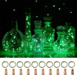 20 LED 10 Packs Wine Bottle Lights Copper Wire Fairy String Light Warm White Bottle Stopper Atmosphere Lamp for Xmas Holiday
