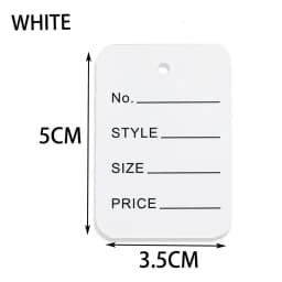 100pcs 3.5x5cm Kraft Paper Tags White Price Labels Color Blank Cards for DIY Jewelry Retail Clothes Size Tag Store Hang Labels