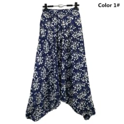 Women Summer Harem Pants Casual Cotton Solid Elastic Waist Wide Leg Pants Bottoms Loose Long Trousers 13 Colors