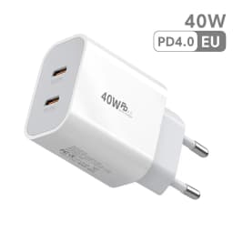 Elough 40W Dual Port USB C Charger Fast Charging QC3.0 PD Type C Phone Fast Charger Adapter For iPhone Xiaomi Samsung Huawei