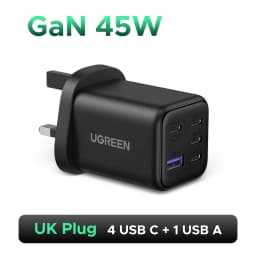 UGREEN 45W GaN Charger PD 3.0 UFSC PPS 5 Ports For iPhone 18 17 16 Pro Max Samsung S26 Xiaomi Tablet iPad Air USB C Fast Charger