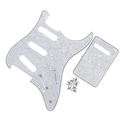 FLEOR Set of Vintage 8 Holes ST Pickguard SSS Guitar Back Plate & Screws for Electric Guitar Parts, 7 Colors Choose