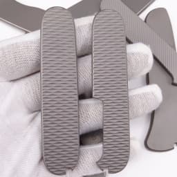 New Checkered Pattern 91mm Swiss Knife Handle Patch, Modified Titanium Alloy TC4 Handle Patch for 91mm Swiss Knife Handle Making