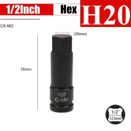 1/2inch Impact Hex Socket Electric Drill Socket Adapter Air Impact Wrench Hex Head Socket H4~H22 Screw Tap Socket Adapter