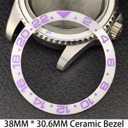 Sloping 38mm * 30.6mm Ceramic/Aluminum Bezel GMT and Diving Watch Insert Fits for 40mm Men's Watch Case Bezel Replacement Insert