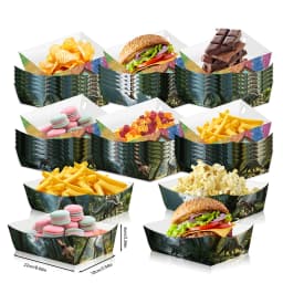 6/12/24pcs Jurassic Dinosaur Theme Food Trays Disposable Candy Snack Trays Jungle Safari Baby Shower Birthday Party Supplies