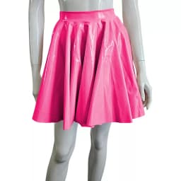 Plus Size Sweet Girl A-Line Goth Skirts Casual PVC Bottoms High Waist Faux Latex Slim Fit Mini Skirt Women Solid Sexy Club Skirt