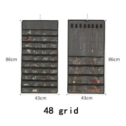 Large Earrings Organizer 80 Pockets Display Holder Hanging Necklace Ring Bracelet Wall Jewelry Storage Bag Collections Showcase