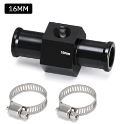 Black Water Temp Gauge Radiator Temperature Water Temp Joint Pipe Sensor 18MM 20MM 22MM 24MM Hose Adapter