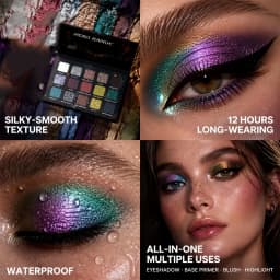 15 Colors Goth Eyeshadow Palette Matte Shimmer Glitter High Pigment Waterproof Halloween Smoky Eye Makeup