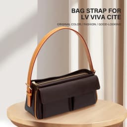 CRAZYSMITH Vachetta Leather Bag Strap Replacement for LV VIVA CITE PM MM Top Layer Cowhide Underarm Crossbody Purse Strap Bag