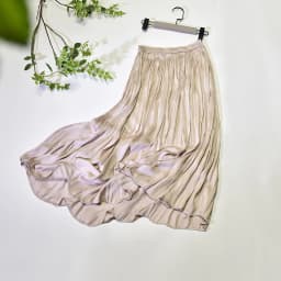 Summer Silky Skirt Elastic High Waist Glossy Silky Long Skirt Sea-Island Filament A-line Skirts Beach Vacation Pearlescent Dress