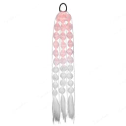 Synthetic 1Pcs Ponytail Extension Corlorful Bubble Braid Long Lantern Braided Ponytail with Hair Tie Straight Hairpieces