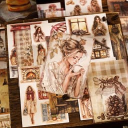 Mr Paper 20pcs Cafe Story Series Coffee Theme Sticker Book DIY Handbook Collage Calendar Diary Notebook Phone Case Scrapbook