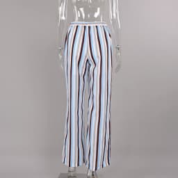 Linad Vintage Loose Stripe Drawstring Trousers Street Chic Long Pants For Woman 2026 Casual Print Wide Leg Pants With Pockets