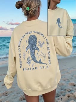 Interesting Ocean Whale Deep Water Print Womens Sweatshirt O-Neck Casual Pullover Soft Autumn Streetwear Loose Y2K Clothes