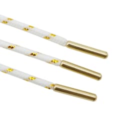 Round Polyester Shoestring Gold Metallic Laces Pointed Promotional Custom Double Twill Metal Cord Lacet 0.45cm Width Shoelaces