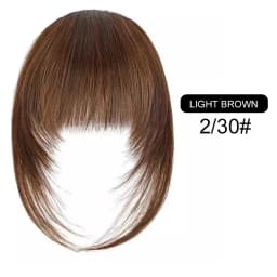 Women's Straight Synthetic Hair Extensions with Layered Bangs Side-Swept Bangs Natural-Looking Hairpiece for Versatile Styling