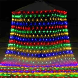 3X2M 6X4M Solar Net Mesh String Lights Outdoor Solar Tree-wrap Light Waterproof Garden Solar Hanging Window Curtain Lights