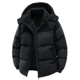 Men’s Winter Puffer Jacket Cotton Padded Warm Hooded Windbreaker Coat Outdoor Casual Thick Parka for Cold Weather Streetwear