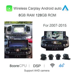 1920*720 360 Panoramic Carplay 8G+128G Android 13.0 Car DVD Player GPS Stereo Radio For Toyota Land Cruiser LC200 2008 - 2020