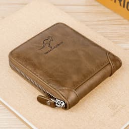 Luxury Designer PU Leather Wallet for Men Zipper RFID Credit Card Holder Wallets Men's Short Purses Coin Bag Business Purse