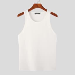 INCERUN Men Tank Tops Solid Color O-neck Sleeveless Streetwear Summer Casual Vests Skinny 2023 Fashion Leisure Men Clothing 5XL