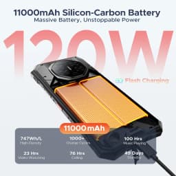 DOOGEE S300 Plus Rugged Phone 48GB+1TB Dimensity 8300 11000mAh Battery 120W 6.78” FHD+120Hz 200MP Camera Android16 Smartphone