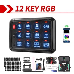 COLIGHT 12V 24V 12 Gang 8 Gangs Universal Led Switch Panel APP Control Adjustable RGB Colors Brightness Multifunction for Car